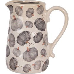 Clayre & Eef Decoratie Kan Beige Grijs Keramiek Pompoen