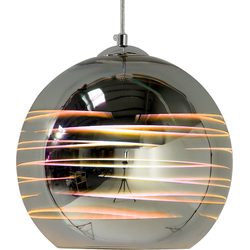 Beliani NURE - Hanglamp-Zilver-Glas