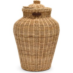 Rustic Rattan Ginger Jar Decoration