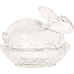 Clayre & Eef Glazen potje Glas Konijn