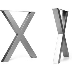 The Hairpin Leg Co. - Dik X-Frame - Industriële poten - Tafel - H71xW58cm - Tafelpoten - Transparante lak