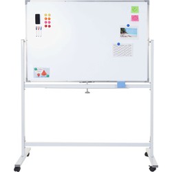 Cosmo Casa Whiteboard - Magnetisch Bord - Memobord - Prikbord - Mobiel - Verrijdbaar - Inclusief Accessoires - 120x90cm