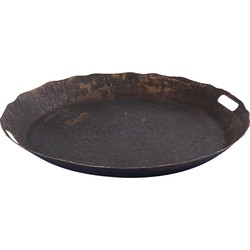 PTMD Semin Copper alu round rustic tray wavy edge L