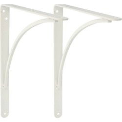 AMIG Plankdrager/steun - 2x - metaal - wit - H250 x B200 mm - Plankdragers