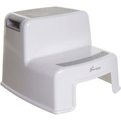 Stapje omhoog - DREAMBABY - 2 treden - Antislip en gestructureerd - Tot 80 kg voor kinderen en volwassenen - Grijs