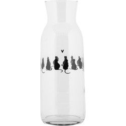 Clayre & Eef Karaf 1000 ml Transparant Glas Katten