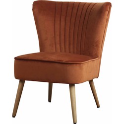 Fauteuil - Eva - stof Velours roestbruin