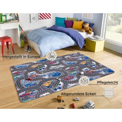 Speelkleed - Race Track - Grijs / Multi - 160x240 cm