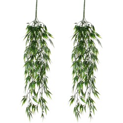 Set van 2x stuks bamboe kunstplant hangend 76 cm - Plafond of vanaf kast - Kunstplanten