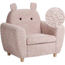 MARIBO - Kinderfauteuil - Pastelroze - Bouclé