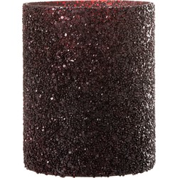 J-line - Windlicht Glitter Glas Bordeaux Large - 16x16x21cm