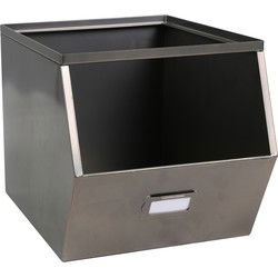 Urban Living Stapelbare opbergmand - Open Metal Box - 23 x 32 x 21 cm - Opbergmanden