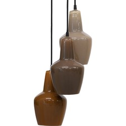 BePureHome Pottery Hanglamp 3 Lampen - Glas - Multi - 145x30x30