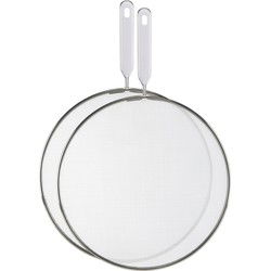 HI Spatdeksels - set van 2x - D25 en D29 cm - RVS - Koekenpannen