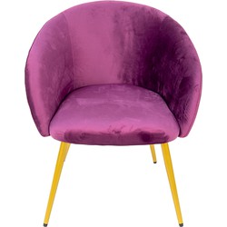 Clayre & Eef Eetkamerstoel  65x64x74 cm Paars Textiel Stoel