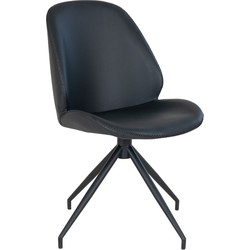 Monte Carlo Dining Chair - Dining Chair in PU with swivel, black, HN1223