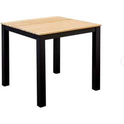 Arashi dining table 76x76cm. alu black/teak