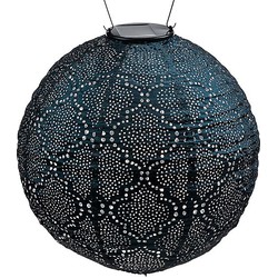 Lumiz Solar Buitenlampion Bazaar Rond - Solar Tuinverlichting - 30 cm - Zeeblauw