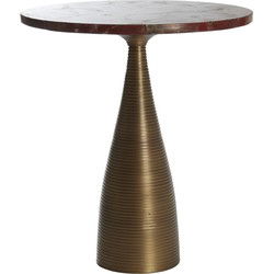 Light&living Bijzettafel Ø52x59 cm BAHIA rood agaat+antiek brons