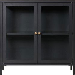 Wandkast Zwart Metaal - 2 Deuren - 80x35x80cm - Dalby