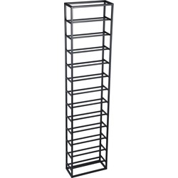PTMD Kentyn Black Rectangle Iron Wine Rack Large