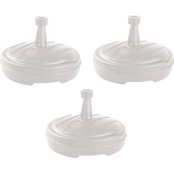 Parasolvoet - 3x - rond - wit - 13 liter - D45 cm - parasolhouder - Parasolvoeten