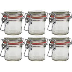 Weckpot/inmaakpot - 6x - glas - 100 ml - beugelsluiting - transparant - Weckpotten