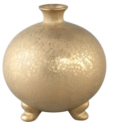 PTMD Zoran Gold ceramic glazed bottle pot bulb on footL