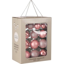 House of Seasons Kerstballen Set - 26 Stuks - Ø7 cm - Glas - Roze