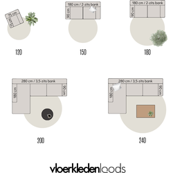 Rond vloerkleed wollen Antraciet/Wit - Cobble Stone Zwart - <a href="https://vloerkledenloods.nl/vloerkleden/wollen-vloerkleed">Wol</a> - Rond 180 Ø - (L)