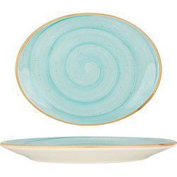 Bonna Serveerschaal - Aqua - Porselein - 25x19 cm - set van 2