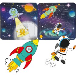 Decopatent® Uitdeelcadeaus 50 STUKS Space / Ruimte Puzzels - Traktatie Uitdeelcadeautjes voor kinderen - Speelgoed Traktaties