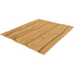CROCI KOELMAT WOOD HOUTPRINT BRUIN 65X50 CM