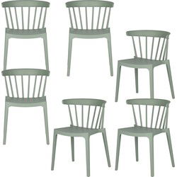 WOOOD Bliss Tuinstoelen - Kunststof - Jadegroen - Set van 6