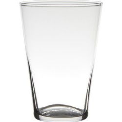 Bloemenvaas - Transparant - home-basics - conisch - glas - 20 x 14 cm - Vazen