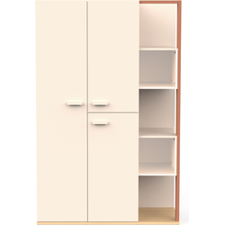 Kast met 3 deuren en 5 open vakken L119,7 cm - CAMILLIA
