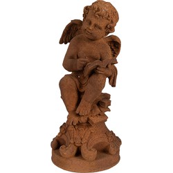 Clayre & Eef Decoratie Beeld Engel 36 cm Bruin Polyresin Religious sculpture