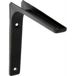 AMIG Plankdrager/planksteun van metaal - gelakt zwart - H125 x B125 mm - Plankdragers