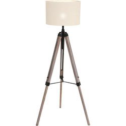 Mexlite - vloerlamp - Triek - wit - linnen metaal - Ø 75cm - E27 - 7176ZW