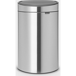 Touch Bin New afvalemmer, 40 liter, kunststof binnenemmer - Matt Steel