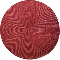 Gerimport Placemat - metallic rood - dia 38 cm - rond- onderlegger - Placemats