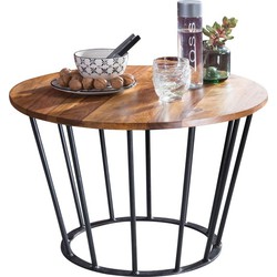 Pippa Design salontafel bijzettafel hout metaal - bruin zwart