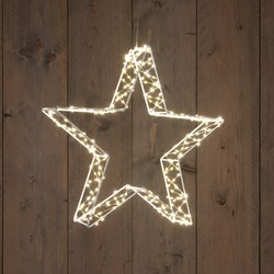 Metal 36 cmx7 cm 3D Star White With 300Led Warm White