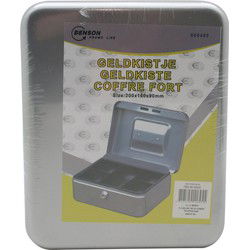 Geldkist - metaal - 20 x 16 x 9 cm - geldlade - cilinderslot - Geldkistjes