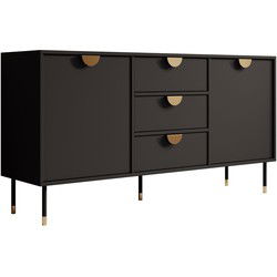 Meubella - Dressoir Veerle - Zwart - 150 cm