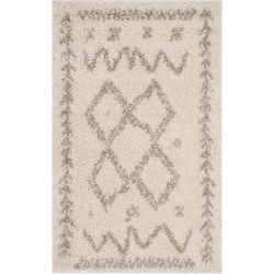 Safavieh Shaggy Indoor Woven Area Rug, Arizona Shag Collection, ASG749, in Ivory & Grey, 91 X 152 cm