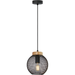Hanglamp met bolvormig roosterscherm | Zwart | ø 20 cm | Metaal | Woonkamer | Industrieel