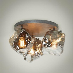 Hoyz - Plafondlamp 3L Rock - Chromed Glas - Hanglamp