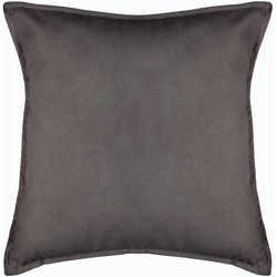 Atmosphera Bank/sierkussens huiskamer Sophia - 45 x 45 cm - donkergrijs - polyester - met rits - Sierkussens