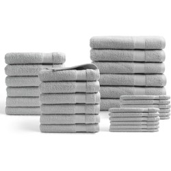DoubleDry Hotel Handdoeken 30-delig Set - 100% Katoen 500 g/m2 - Zacht & Absorberend - Lichtgrijs